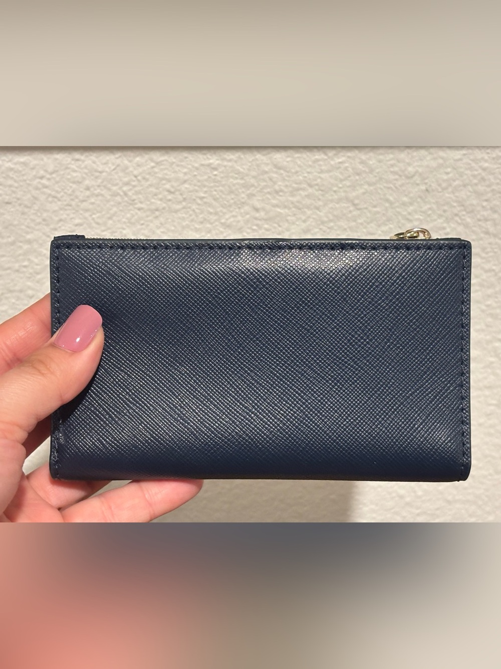 kate spade navy blue leather zip card wallet with gold hardware NWOT - Picture 7 of 10